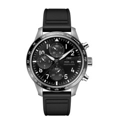 IWC Pilot Performance Chronograph 41mm AMG Mens Watch Black Rubber IW388305