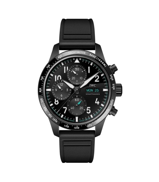 IWC Pilot Performance Chronograph 41mm Mercedes AMG Petronas Formula one Team Mens Watch Black Rubber IW388306