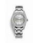 Rolex Pearlmaster 34 white gold lugs set diamonds 81159