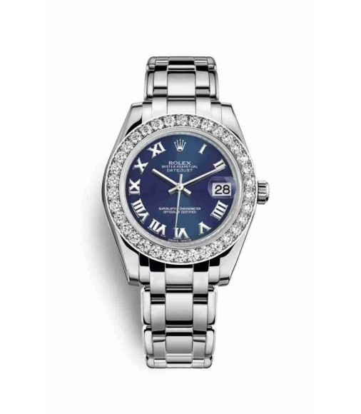 Rolex Pearlmaster 34 white gold 81299 Blue Dial Watch