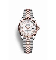 Rolex Datejust 28 Everose Rolesor Oystersteel 18 ct Everose gold 279171 White Dial Watch