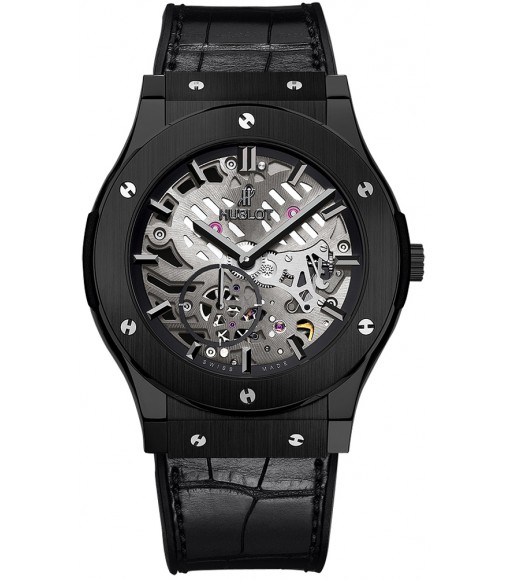 Hublot Classic Fusion Classico Ultra Thin Skeleton Ceramic 45mm replica watch 515.CM.0140.LR 