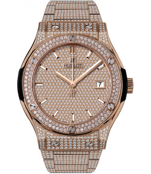 Hublot Classic Fusion King Gold Full Pavé 42mm replica watch 542.OX.9010.OX.3704 